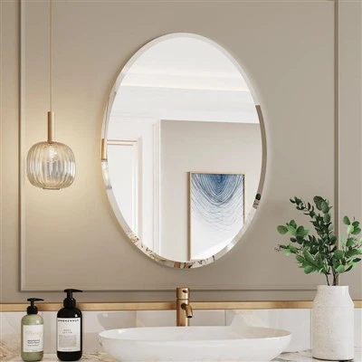 Specchio da bagno ovale senza cornice